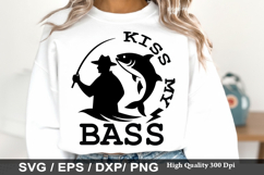 Kiss My Bass - Fishing Dad Shirt SVG Design Product Image 1