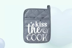 Kiss the cook SVG, Valentine Potholder SVG Design Product Image 2