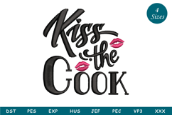 Kiss The Cook Embroidery Design Product Image 1