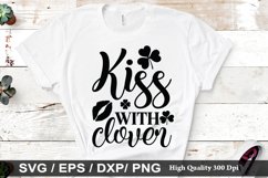 Kiss With Clover SVG - St. Patrick&#039;s Day Design Product Image 1