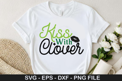 Kiss With Clover SVG - St. Patrick&#039;s Day Design Product Image 1