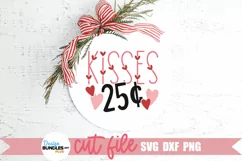 Cute Valentine SVG shown on a round wood sign