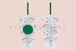 kisses smooches valentine starbucks 24oz cold cup wrap svg presized template for tumbler venti