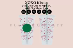 kisses smooches valentine starbucks 24oz cold cup wrap svg presized template for tumbler venti