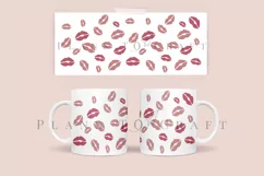 kisses valentine coffee glass wrap svg glass mug svg presized for 11oz and 15oz glass ready to cut and sublimation files