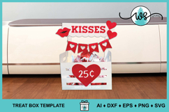 Valentine Kissing Booth SVG Template Candy Treat Box Product Image 5