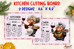 Kitchen board Christmas cutting board Funny old lady Product Image 1