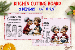 Christmas cutting board Kitchen board Old ladies Cooking pie Product Image 1