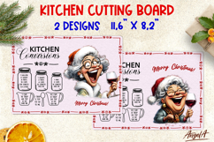 Christmas cutting board Kitchen board Laughing elderly lady Product Image 1