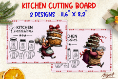 Christmas cutting board Kitchen board Old lady with cake Product Image 1