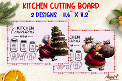 Christmas cutting board Kitchen board Old lady with cake Product Image 1