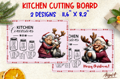 Christmas cutting board Chopping board Funny Happy old lady Product Image 1