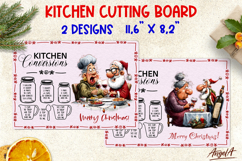 Christmas glass cutting board Old lady and Santa Adult Humor Product Image 1