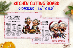 Chopping Kitchen board Christmas cutting board Old ladies Product Image 1