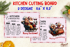 Merry Christmas glass cutting board Old lady Santa Claus PNG Product Image 1