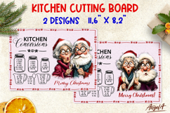 Christmas kitchen chopping board Elderly lady Santa Product Image 1