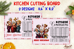 Christmas kitchen cutting board Elderly lady, best friends Product Image 1
