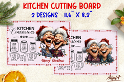 Christmas cutting board Kitchen board Laughing elderly lady Product Image 1