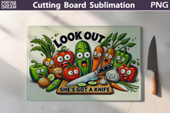 Funny Vegetables Cutting Board | Kitchen Crime Scene Product Image 2