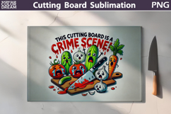 Funny Vegetables Cutting Board | Kitchen Crime Scene Product Image 1