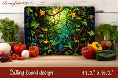 Green leaves 3d Cutting Board Sublimation. Cutting Board Product Image 1
