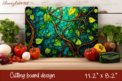 Green leaves 3d Cutting Board Sublimation. Cutting Board Product Image 1