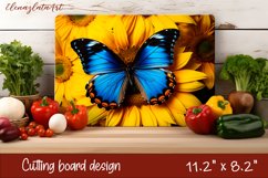 Summer butterfly stained glass - cutting board design Product Image 1