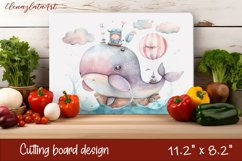 Whales Beach stained glass - cutting board design Product Image 1