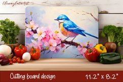 Sublimation cutting board Spring bird, Sublimation sakura Product Image 1