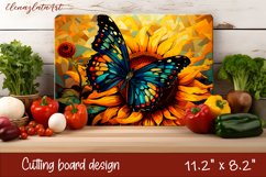 Summer butterfly stained glass - cutting board design Product Image 1