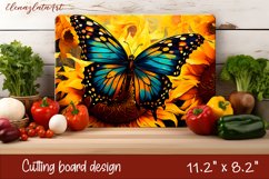 Summer butterfly stained glass - cutting board design Product Image 1
