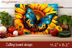 Summer butterfly stained glass - cutting board design Product Image 1