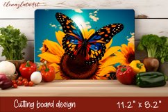 Summer butterfly stained glass - cutting board design Product Image 1