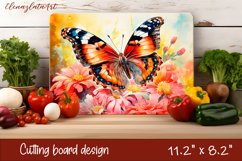 Summer butterfly stained glass - cutting board design Product Image 1