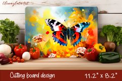 Summer butterfly stained glass - cutting board design Product Image 1
