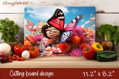 Summer butterfly stained glass - cutting board design Product Image 1