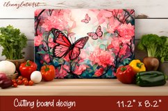 Summer butterfly stained glass - cutting board design Product Image 1
