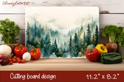 Winter forest landscape - cutting board design Product Image 1