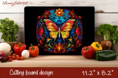Summer butterfly stained glass - cutting board design Product Image 1