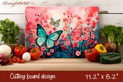 Summer butterfly stained glass - cutting board design Product Image 1