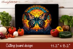 Summer butterfly stained glass - cutting board design Product Image 1
