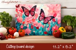 Summer butterfly stained glass - cutting board design Product Image 1