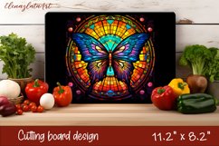 Summer butterfly stained glass - cutting board design Product Image 1