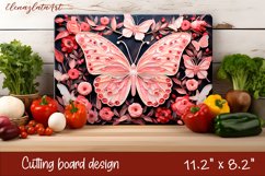 Summer butterfly stained glass - cutting board design Product Image 1
