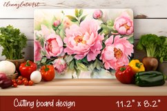 Flowers Cutting Board Design. Garden Flowers Cutting Board Product Image 1