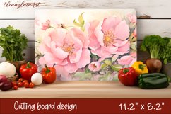 Flowers Cutting Board Design. Garden Flowers Cutting Board Product Image 1