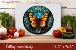 Summer butterfly stained glass - cutting board design Product Image 1