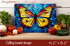Summer butterfly stained glass - cutting board design Product Image 1