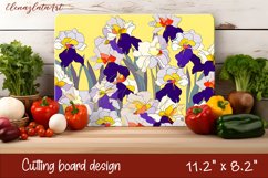 Flowers Cutting Board Design. Garden Flowers Cutting Board Product Image 1