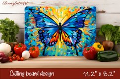 Summer butterfly stained glass - cutting board design Product Image 1